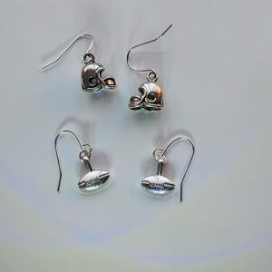 Set of Two Football Earrings